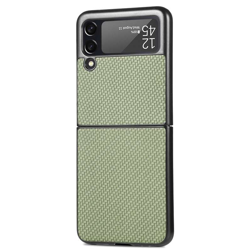 For Samsung Galaxy Z Flip4 5G Cross Pattern Slim PC Protective Phone Case(Green)