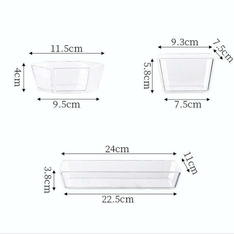 2 PCS Geometric Snack Plate, Style: Quadrilateral (Transparent)