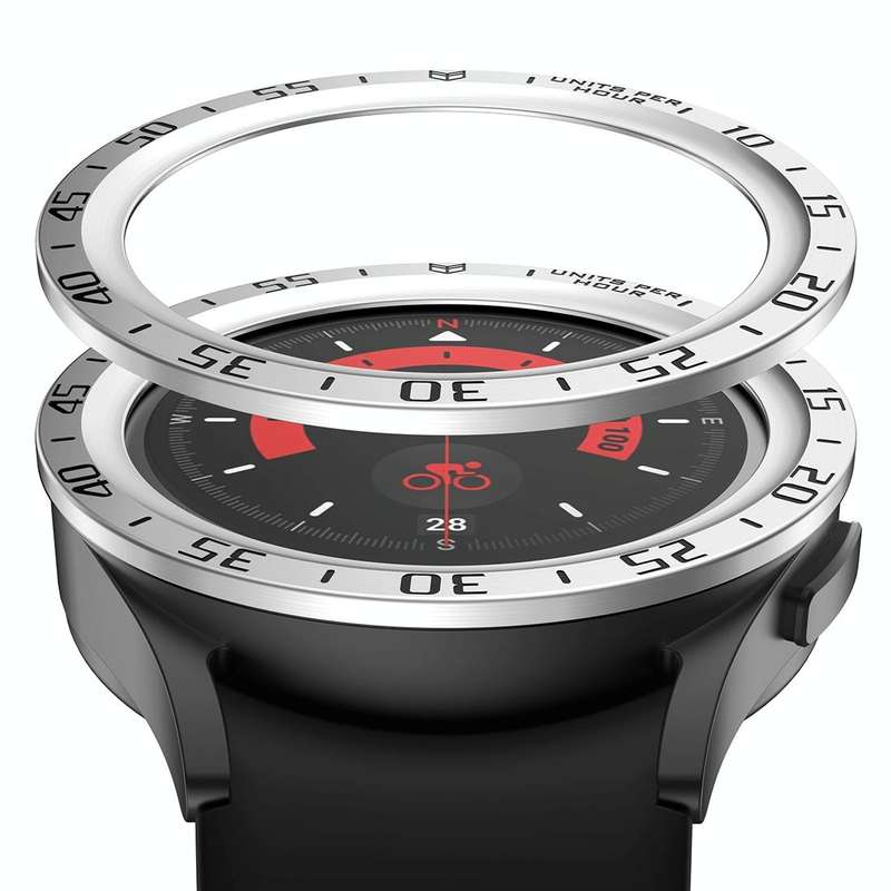 For Samsung Galaxy Watch5 Pro 45mm A Style Dial Steel Protective Frame(Silver)
