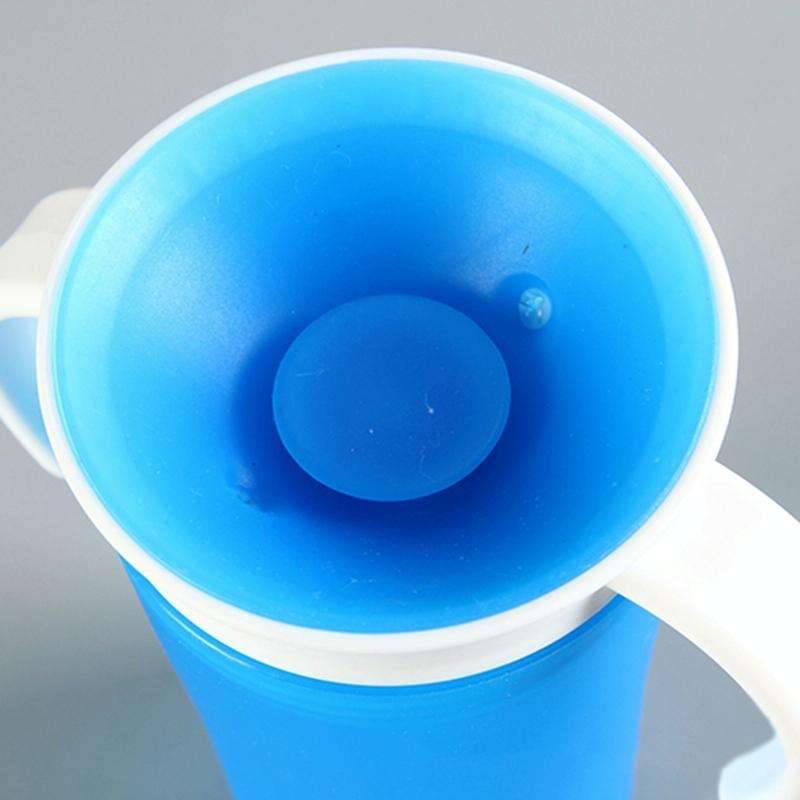 360 Degrees Rotated Baby Learning Drinking Cup With Double Handle Flip(Pink)