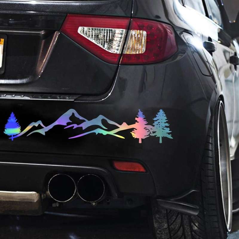 2 PCS D-791 Mountain Forest Car Sticker SUV Off-Road Vehicle Body Sticker Rear Windshield Car Sti...