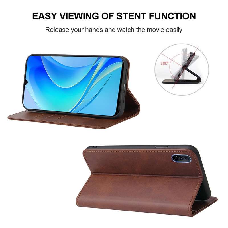 For Huawei Nova Y70 Magnetic Closure Leather Phone Case(Brown)
