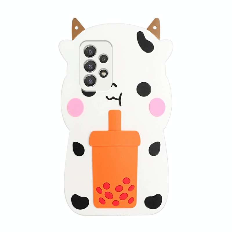 For Samsung Galaxy A53 5G Crossbody Cartoon Silicone Phone Case(Cow)