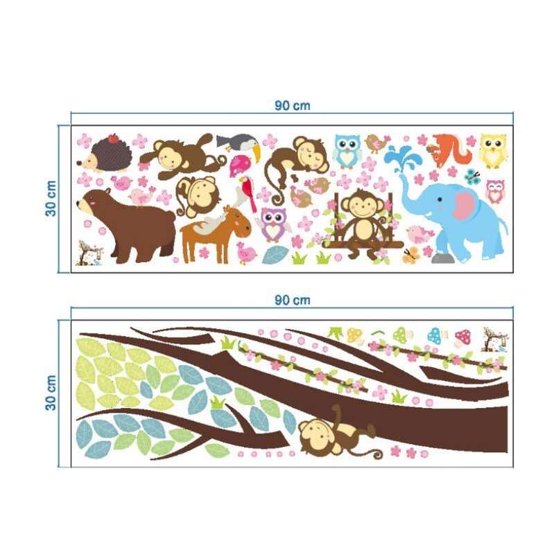 Swinging Monkey Wall Sticker Children's Room Kindergarten Environment Arrangement Removable Mural