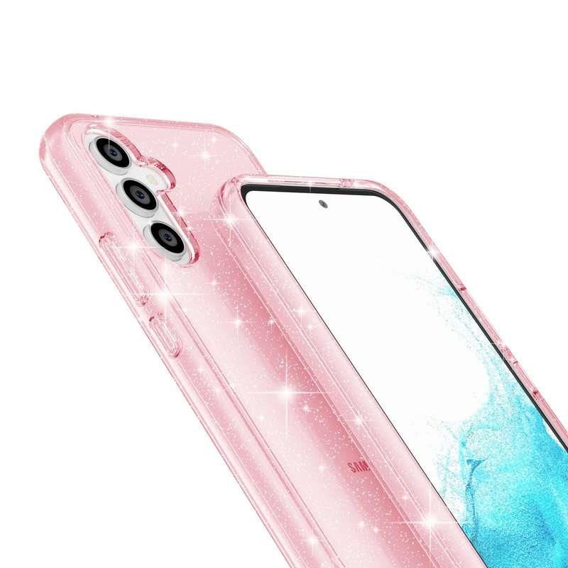For Samsung Galaxy A54 5G EU Shockproof Terminator Style Glitter Powder Phone Case(Shiny Pink)