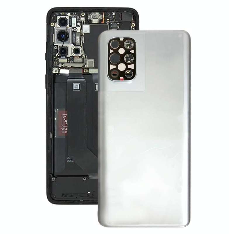 For OnePlus 8T+ 5G Battery Back Cover with Camera Lens Cover (Silver)