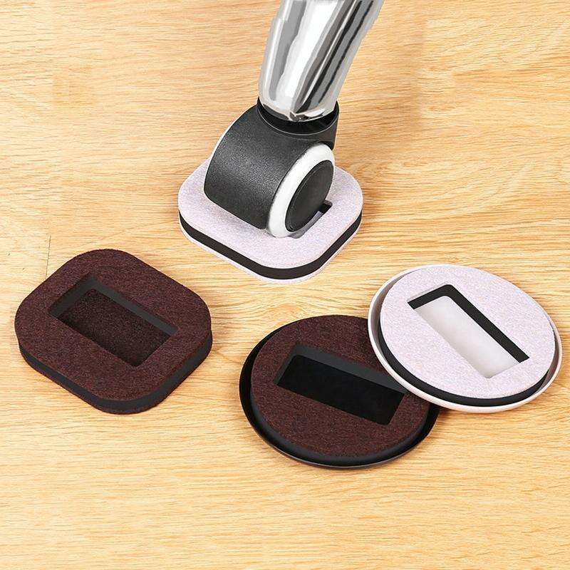 5 PCS Computer Seat Pulley Holder Chair Roller Non-slip Pad(Round Bean Color Plastic Bottom)