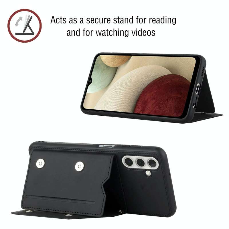 For Samsung Galaxy A13 5G Skin Feel PU + TPU + PC Back Cover Shockproof Phone Case with Card Slot...