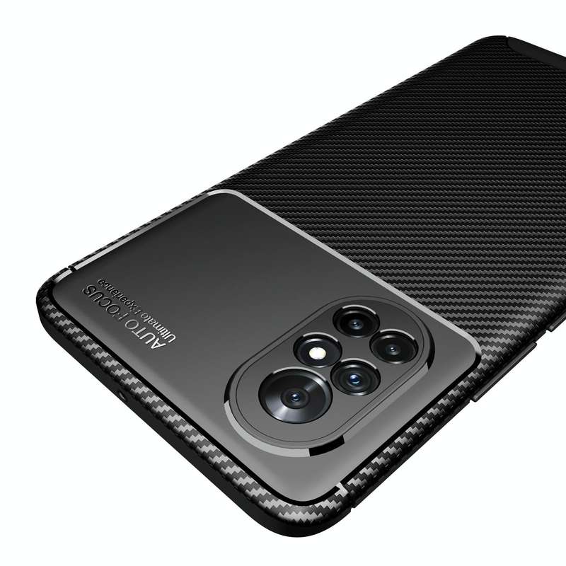 For Huawei nova 8 5G Carbon Fiber Texture Shockproof TPU Case(Blue)