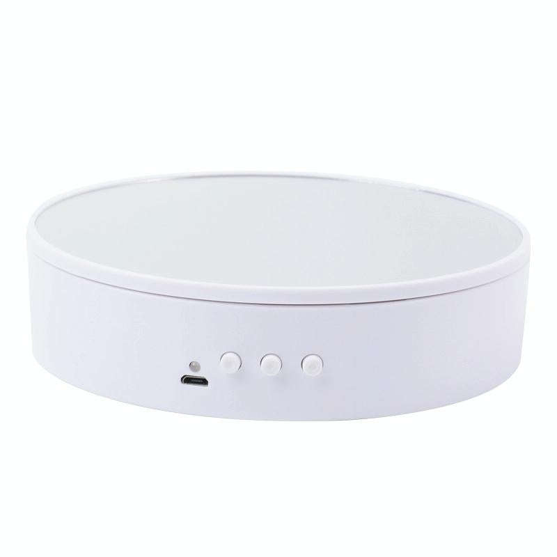 15cm Adjustable Speed Rotating Display Stand Props Turntable(White Mirror)