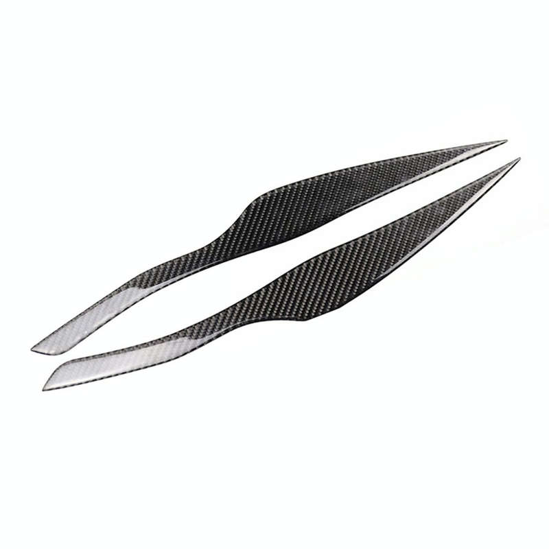 1 Pairs Carbon Fiber Car Lamp Eyebrow Decorative Sticker for BMW E90 / 318i / 320i / 325i 2005-20...