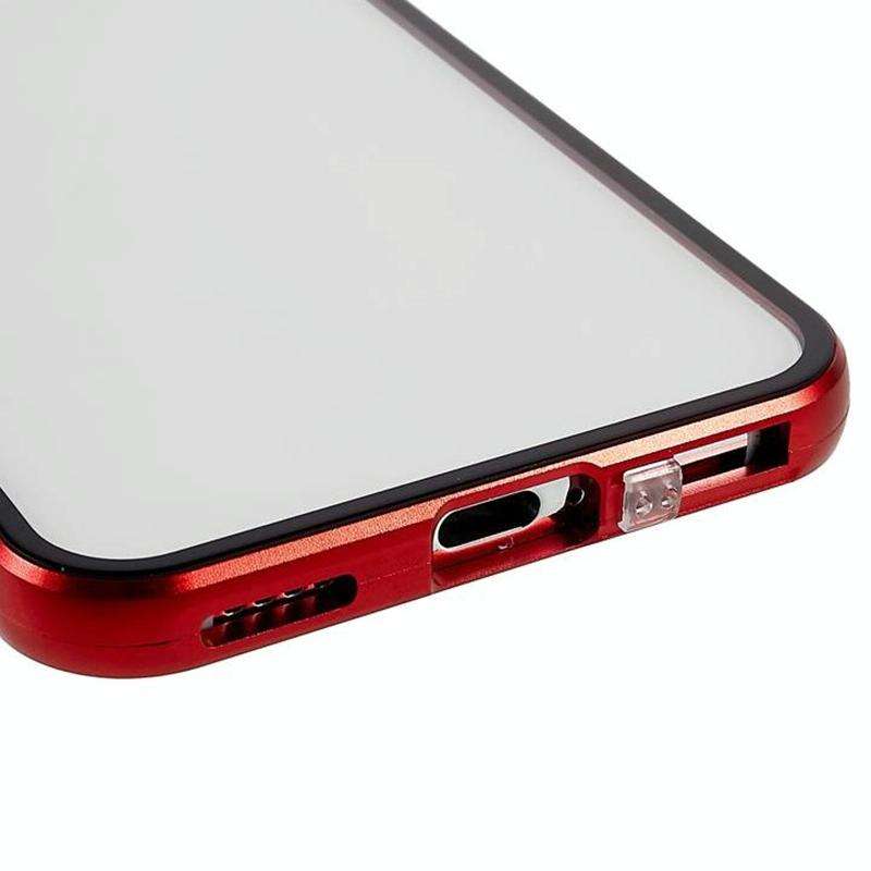 For Samsung Galaxy S21 5G Anti-peeping Magnetic Double-sided Tempered Glass Phone Case(Silver)