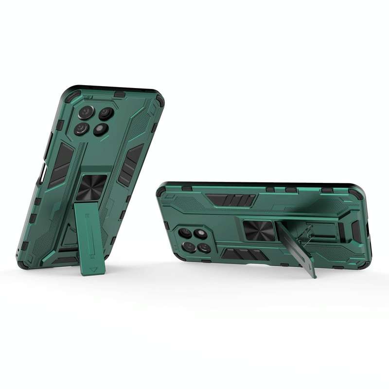 For Xiaomi Mi 11 Lite Supersonic PC + TPU Shock-proof Protective Case with Holder(Green)