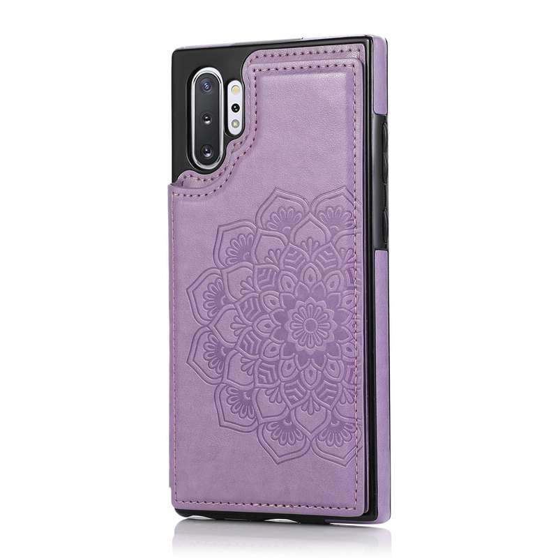 For Samsung Galaxy Note 10 Plus Double Buckle Mandala Pattern PU+TPU Protective Case with Card Sl...