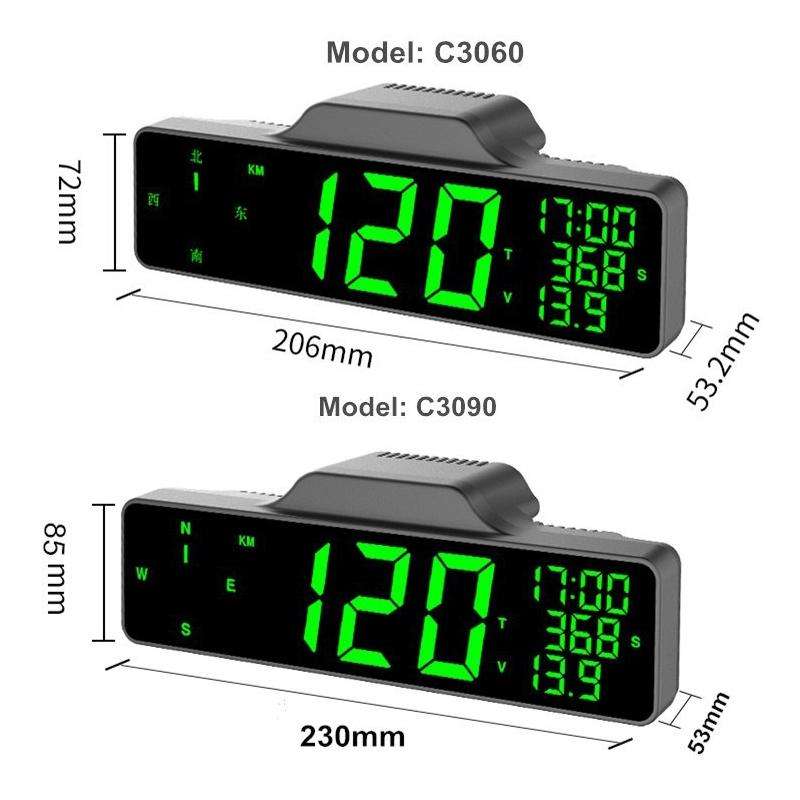 9.0 Inch Screen Car HUD Car Head-up Display Compass Multifunction GPS Speedometer