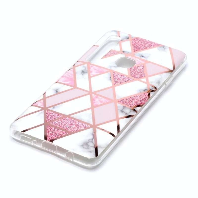 For Galaxy A9 (2018) / A9s Plating Marble Pattern Soft TPU Protective Case(Pink)