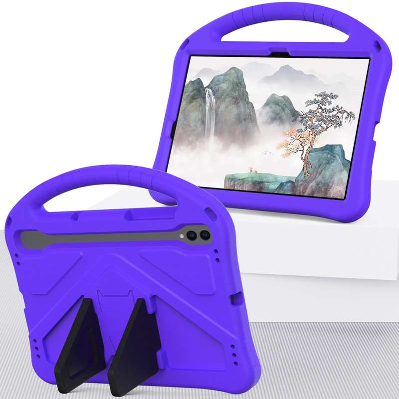 For Samsung Galaxy Tab S9 EVA Shockproof Tablet Case with Holder(Purple)