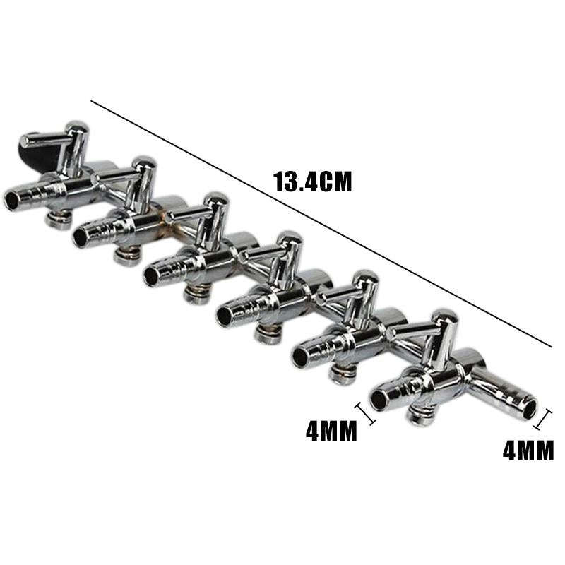Fish Tank Oxygen Pipe Stainless Steel Distributor Oxygen Regulating Valve, Specification: Six Heads