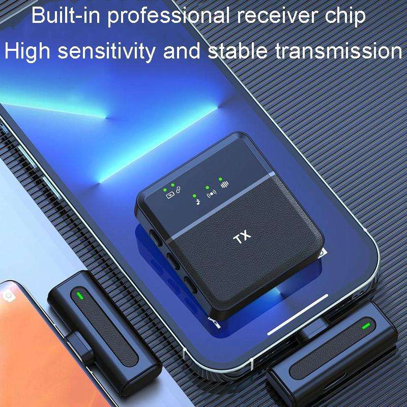 Wireless Lavalier Microphone One To One Live Recording Noise Canceling Mics, Interface: Type-C