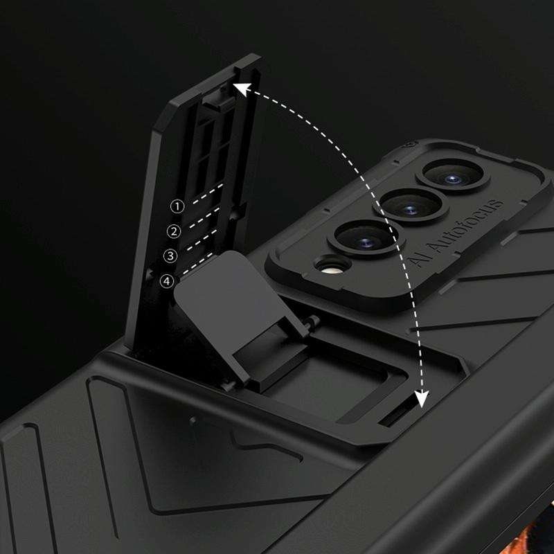 For Samsung Galaxy Z Fold4 GKK Integrated Magnetic Armor Flip Phone Case With Pen Box(Champagne G...