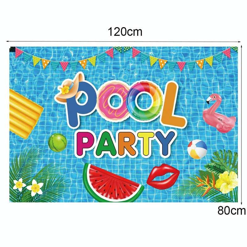 80x120cm Summer Pool Party Decoration Backdrop Swimming Ring Photography Background Cloth(11418495)