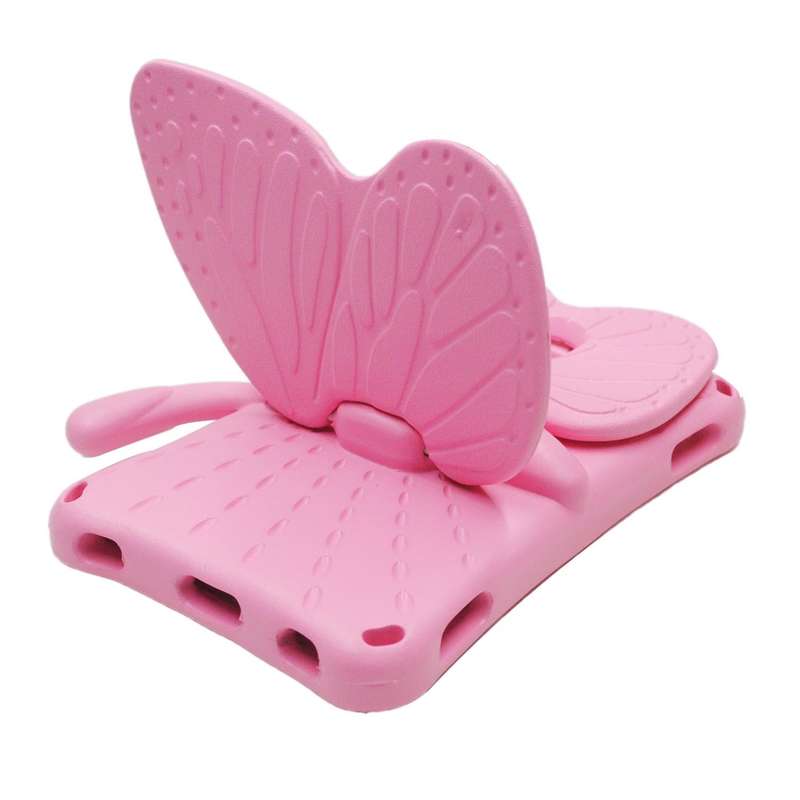 For Samsung Galaxy Tab A9 8.7 X110/X115 Butterfly Bracket Kids EVA Shockproof Tablet Case(Pink)