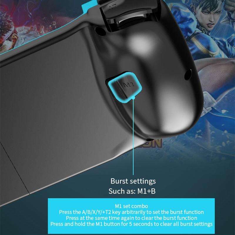 D3 Telescopic BT 5.0 Game Controller For IOS Android Mobile Phone(Red Blue)