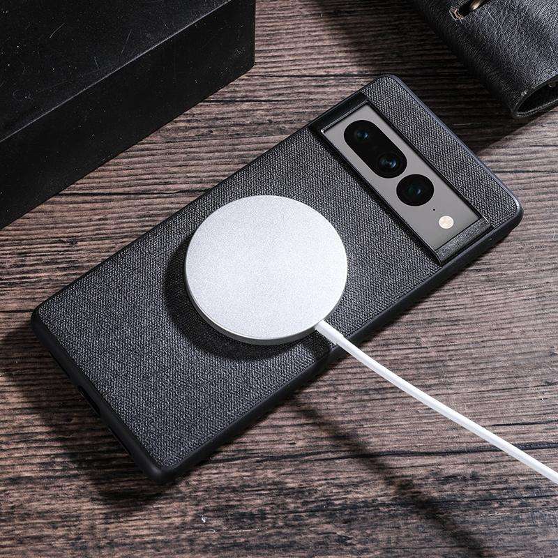For Google Pixel 8 Pro Magsafe Magnetic Ring Cloth Texture Phone Case(Black)