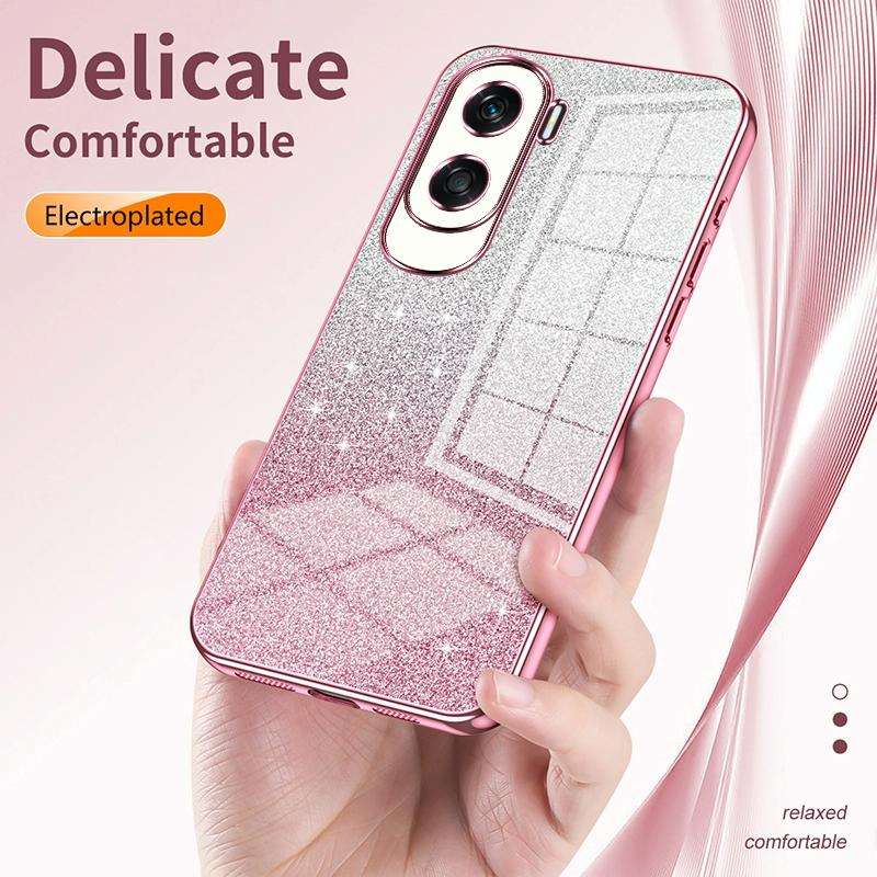 For Honor 20 / 20S / nova 5T Gradient Glitter Powder Electroplated Phone Case(Black)