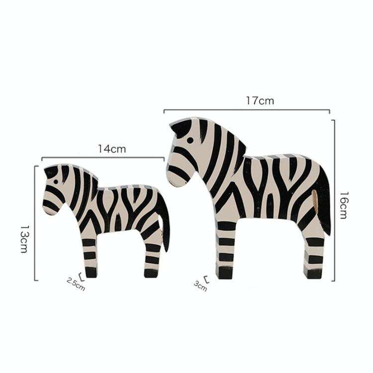 2 PCS/Set Wooden Painted Zebra Ornaments Creative Home Decorate