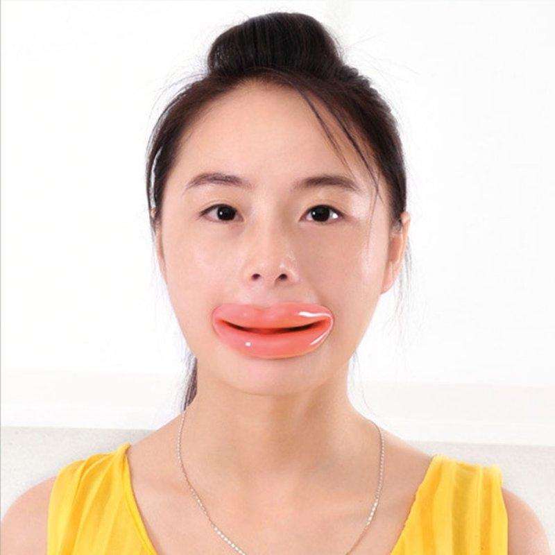 Silicone Face Care Mouth Muscle Tightener Beauty Massage Face-lift Tool(pink)