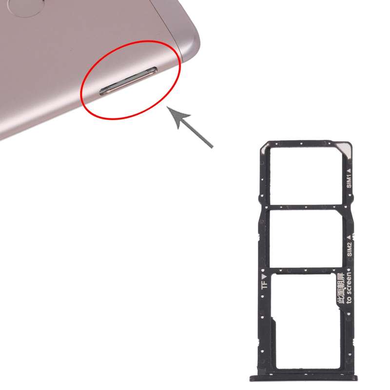 SIM Card Tray + SIM Card Tray + Micro SD Card Tray for Honor 7C (Black)