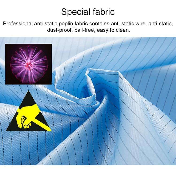Striped Anti-static Split Hood Dust-proof Work Suit, Size:XXXXXL(Blue)