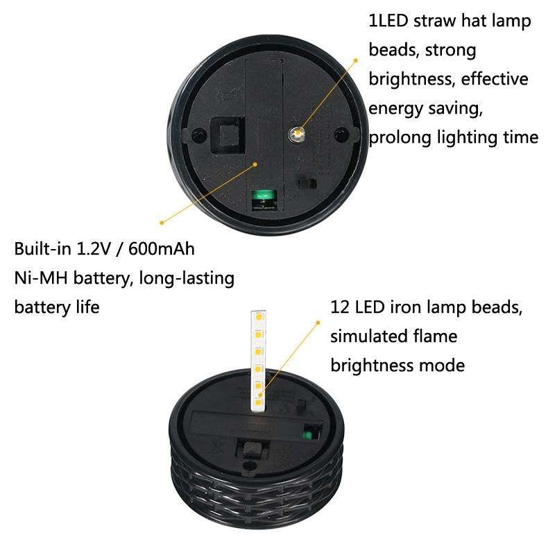 Solar LED Outdoor Waterproof Cylinder Lawn Light, Style: Warm Light