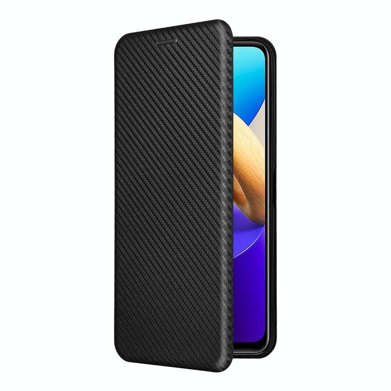 For vivo Y22s / Y35 Carbon Fiber Texture Leather Phone Case(Black)