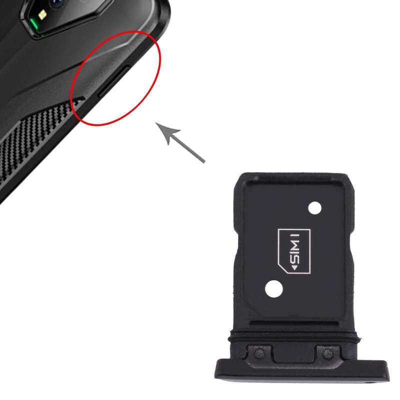 SIM Card Tray + SIM Card Tray for Xiaomi Black Shark 3 KLE-H0, KLE-A0 (Black)
