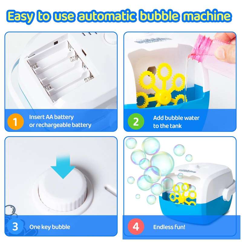 JJR/C V08 Chargeable Automatic Bubble Machine Outdoor Toys(Sky Blue)