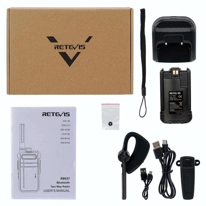 RETEVIS RB637 EU Frequency PMR446 16CHS License-free Two Way Radio Handheld Bluetooth Walkie Talk...
