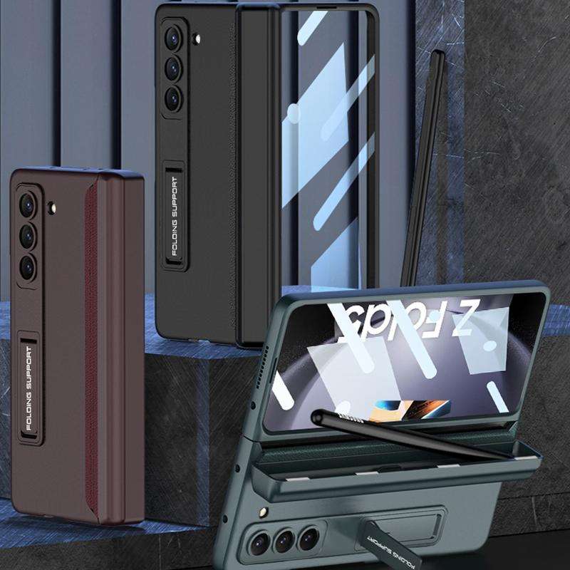 For Samsung Galaxy Z Fold5 GKK Magnetic Full Coverage Phone Flip Case with Pen Box(Silver)