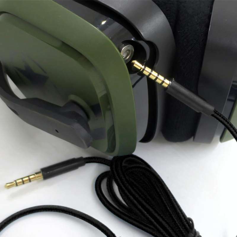 ZS0193 Headphone Audio Cable for Logitech Astro A10 A40 (Black)