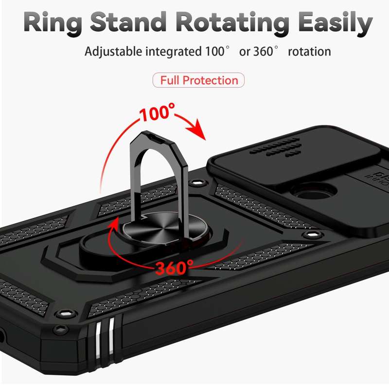 For Xiaomi Redmi 10A Sliding Camshield Holder Phone Case(Black)