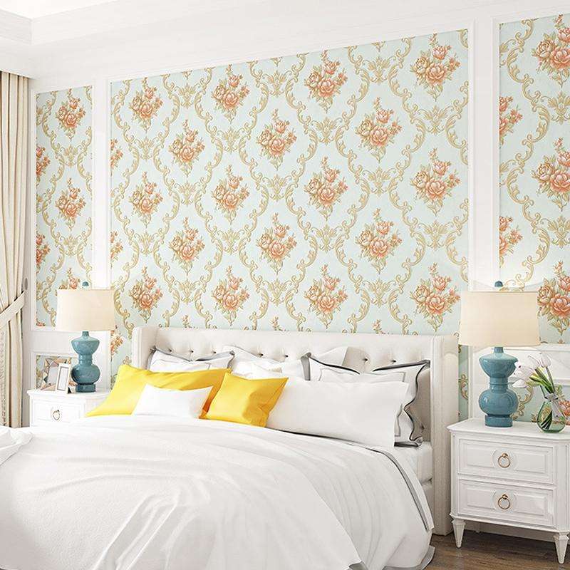 0.53 x 3m 3D Pastoral Style Wallpaper Bedroom Living Room Non-Woven Fabric Self-Adhesive Wall Sti...