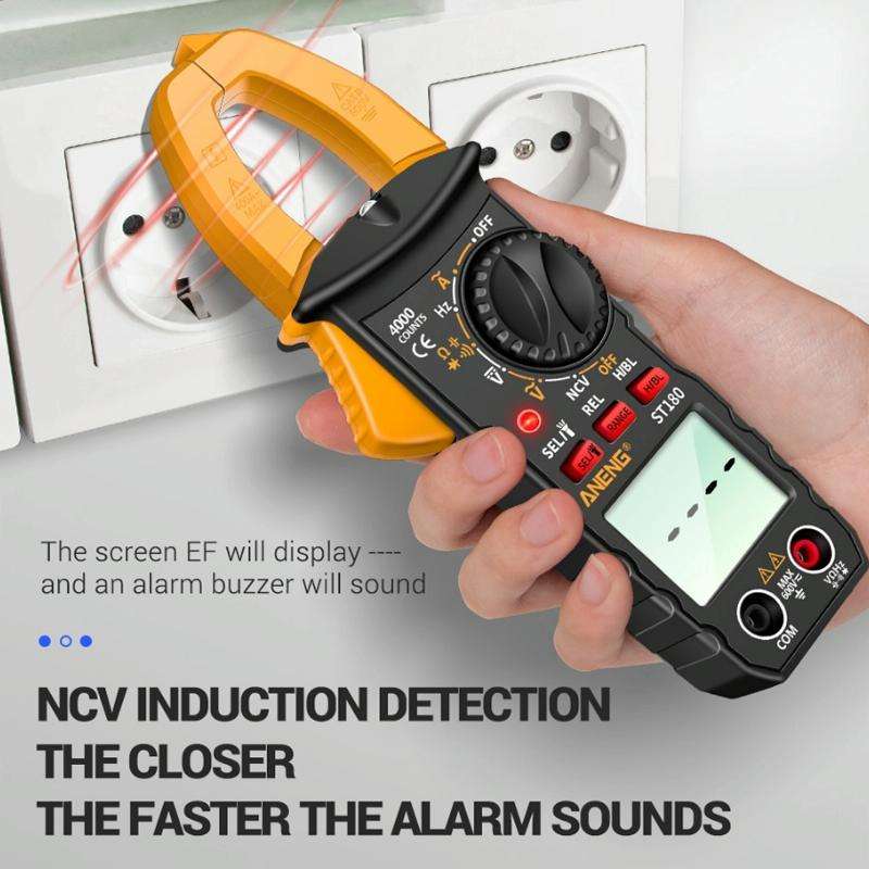 ANENG ST180 Digital Display Clamp AC & DC Intelligent Voltage Multimeter(Black)