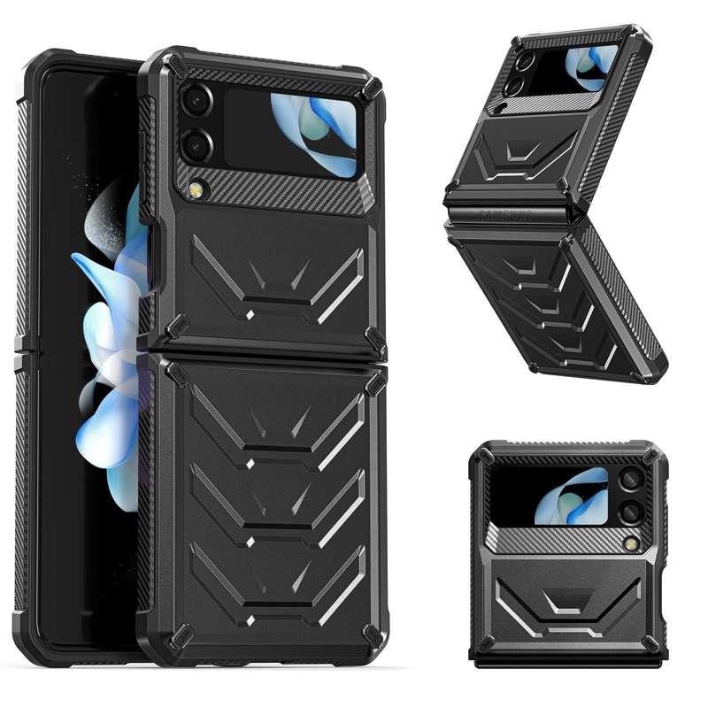 For Samsung Galaxy Z Flip4 5G SM-F721 Armored All-inclusive Shockproof Folding Phone Case(Black)