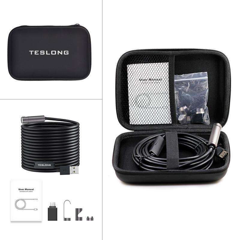 Teslong NTC125 5M 3 In 1 USB Phone Borescope For Auto Repair 500W Pixel Auto Focus