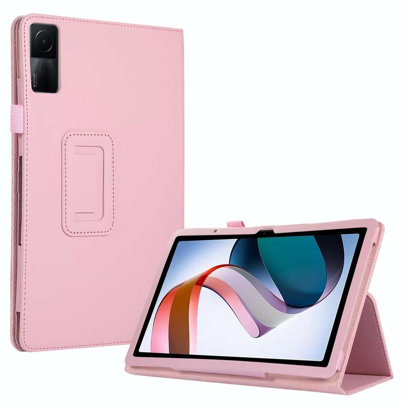 For Xiaomi Redmi Pad 10.61 Litchi Texture Leather Tablet Case with Holder(Pink)