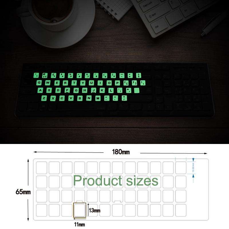 3 PCS Luminous Keyboard Stickers Notebook Desktop Computer Keyboard Stickers(German)