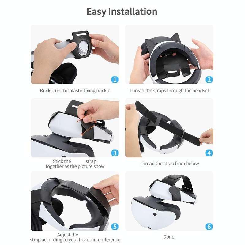Hifylux PS-QF35 For PlayStation VR2 Decompression Headband Comfort Strap(Black)