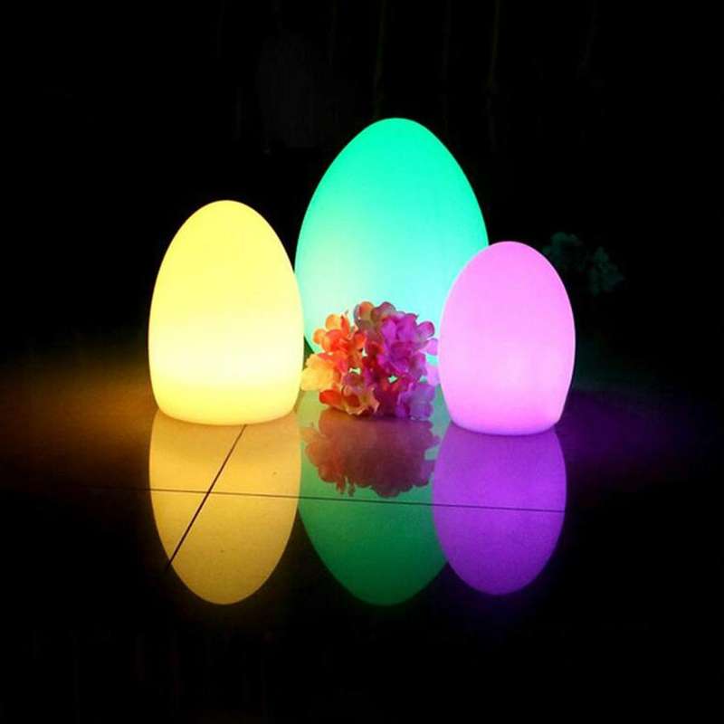 LED Outdoor Bar Table Lamp KTV Remote Control Colorful Charging Creative Decorative Egg-shaped Ta...