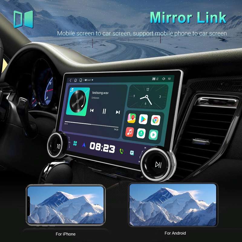 11.8 Inch 4+64G Dual Knob Player Android Large Screen Navigation Wireless CarPlay Reversing Image...